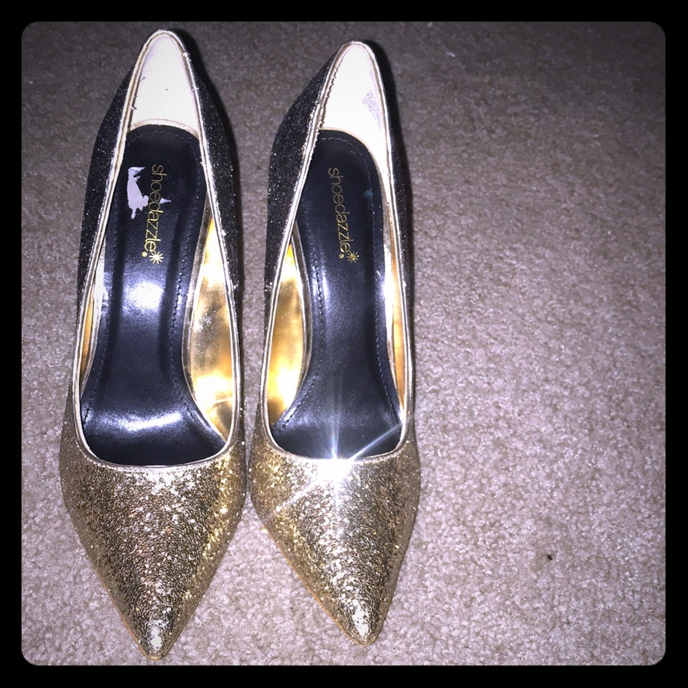Gold Glittered Heels